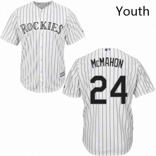 Youth Majestic Colorado Rockies 24 Ryan McMahon Authentic White Home Cool Base MLB Jersey